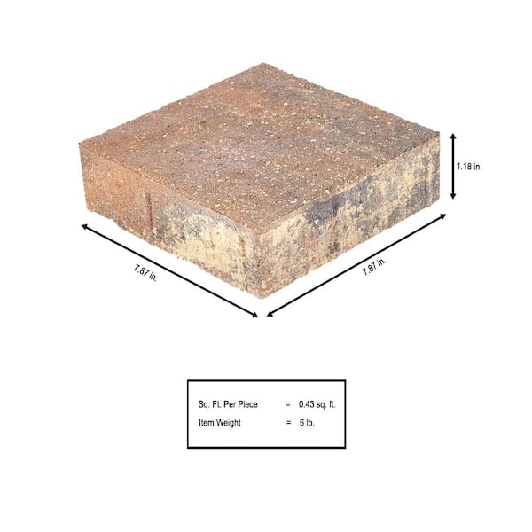 Milano Medium 7.75 in. x 7.75 in. x 1.25 in. River Blend Concrete Paver (480-Pieces/207 sq. ft. /Pallet)