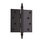 4 in. Steeple Tip Residential Hinge with Square Corners in Timeless Bronze