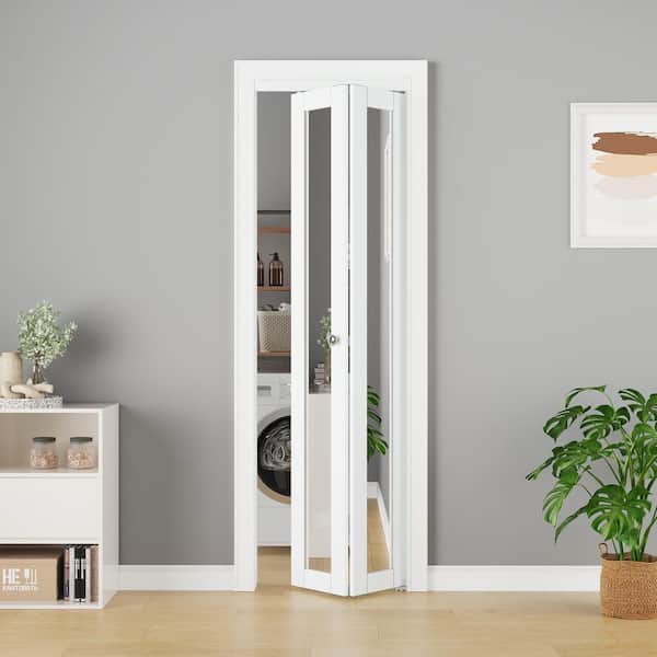 『long portefeuille』(ーmiroirー) EH PUERTA 24 in. x 96 in. 1-Lite Mirrored Glass and Solid Core