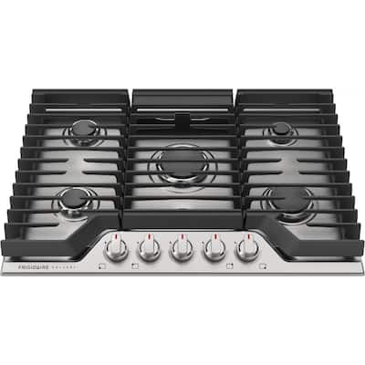 Gallery 30 in. Gas Cooktop in Stainless Steel with 5-Burner Elements, including Quick Boil and Simmer Burner