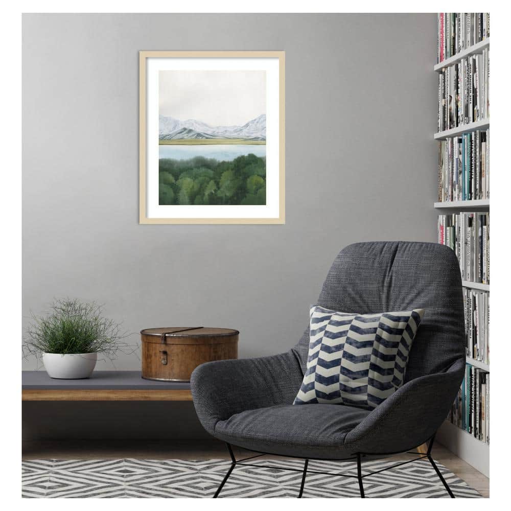 Soft Glacial Lake I Natural Wood Framed Wall Art