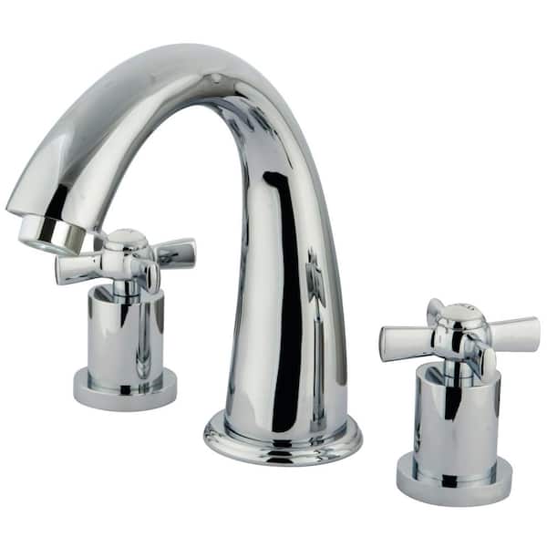 Kingston Brass Millennium 2-Handle Deck Mount Roman Tub Faucet in Polished Chrome