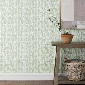 Vine Green Non-Pasted Wallpaper Roll (Covers 52 sq. ft.)