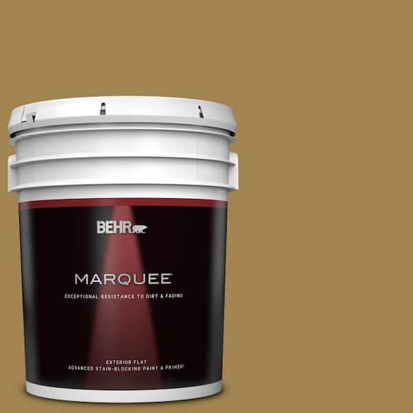 BEHR MARQUEE 5 gal. #330F-6 Bristle Grass Flat Exterior Paint & Primer