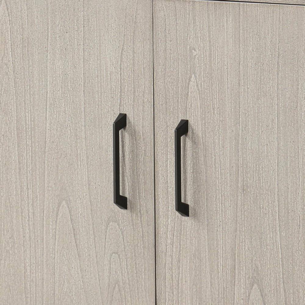 Natural Wood 60" Modern Farmhouse Server with Black Iron Handles