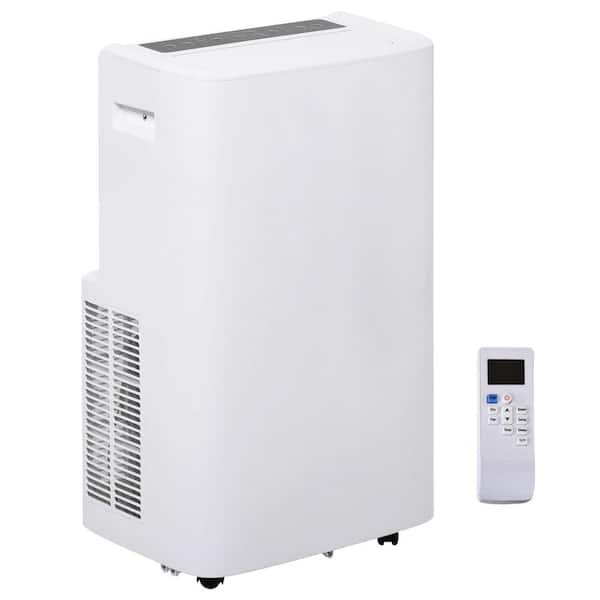 HOMCOM 12,000 BTU Portable Air Conditioner Cools 270 Sq. Ft. with Dehumidifer, Ventilation, Remote and LED Display in White