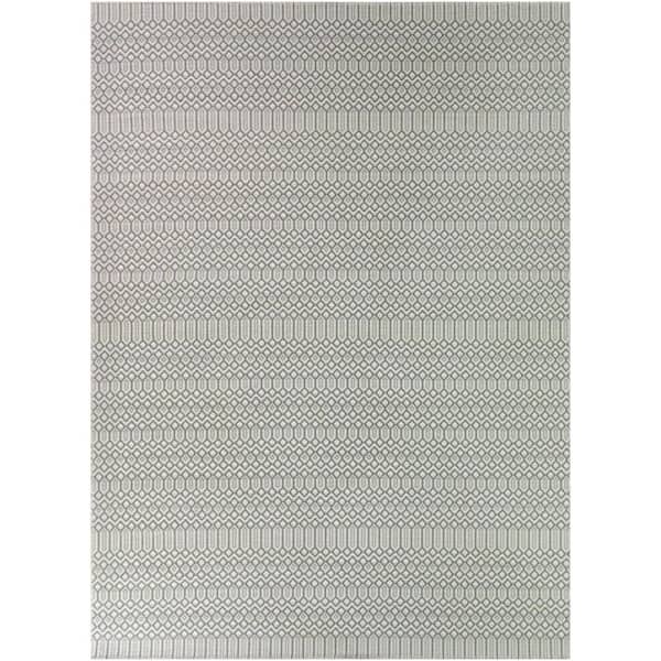 Radovan Blue 7 ft. 10 in. x 10 ft. Micro Geometric Indoor/Outdoor Area Rug