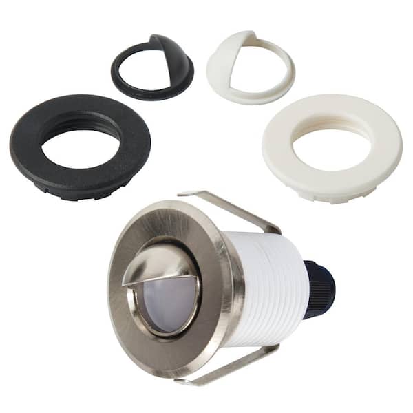 White Mini Recessed Undercabinet Integrated LED Puck Light, Indoor/Outdoor 4000K
