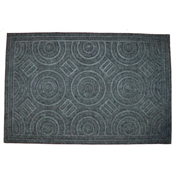 27 in. x 16 in. Gray Synthetic Outdoor Door Mat