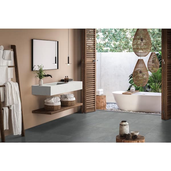 S♡m MSI Stellar Ebony 24 in. x 24 in. Matte Porcelain Slate Look