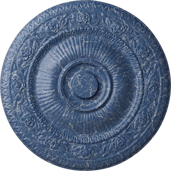 Ekena Millwork 24-1/4 in. x 2 in. Neuveau Urethane Ceiling Medallion (Fits Canopies upto 6-3/8 in.), Americana Crackle