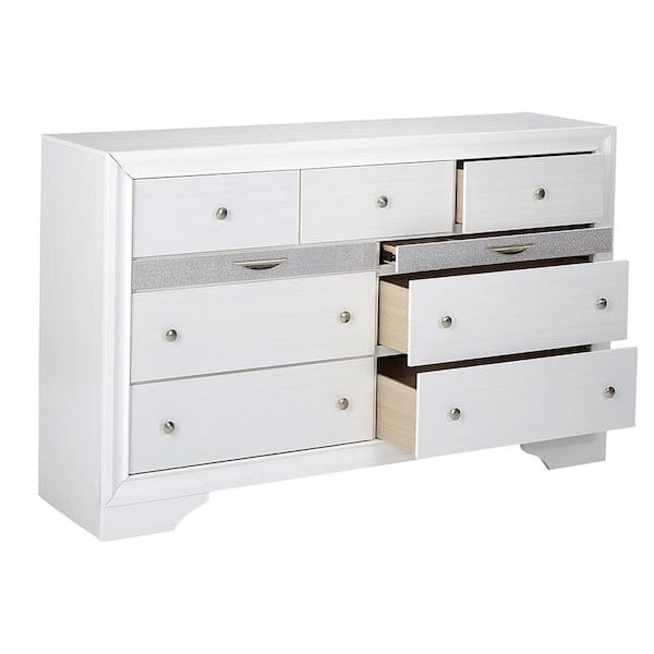 HOMESTOCK White 9 Drawer Dresser Tall Dressers for Bedroom Kids Dresser  w/Storage Shelves Small Dresser for Closet Makeup Dresser 21003W - The Home  Depot