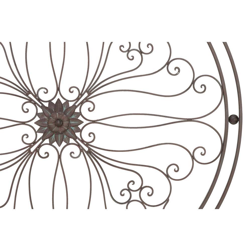 Bronze Radial Scroll Round Metal Wall Sculpture, 40"
