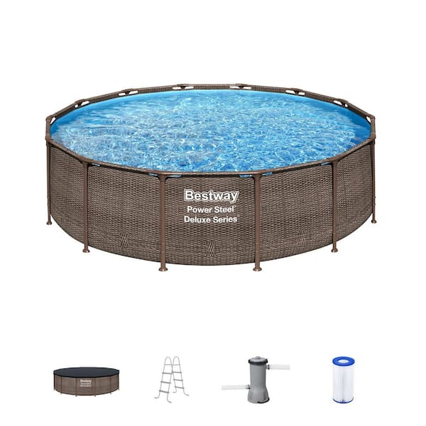 Bestway Power Steel Deluxe Series 14 ft. x 42 in. Round Pool Set