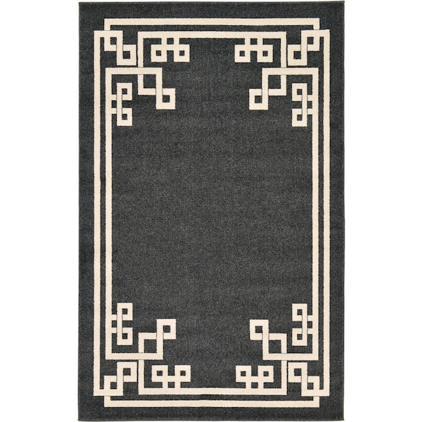 Athens Geometric Black 5' 0 x 8' 0 Area Rug