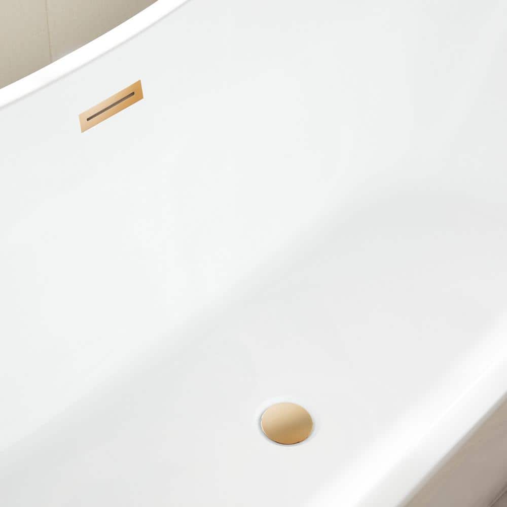 Ophelia 71" White Freestanding Acrylic Soaking Bathtub