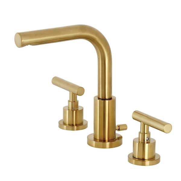 Kingston Brass Manhattan 8 in. Widespread 2-Handle Bathroom Faucet in Brushed Brass