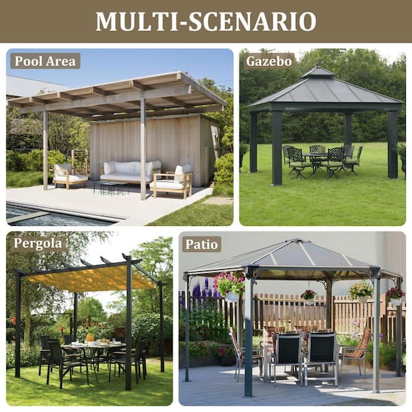 Kimunuk 10 ft. x 10 ft. Universal Outdoor Privacy Curtains, Gazebo