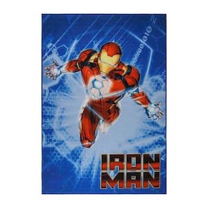 Iron Man Multi-Colored 5 ft. x 7 ft. Indoor Polyester Area Rug