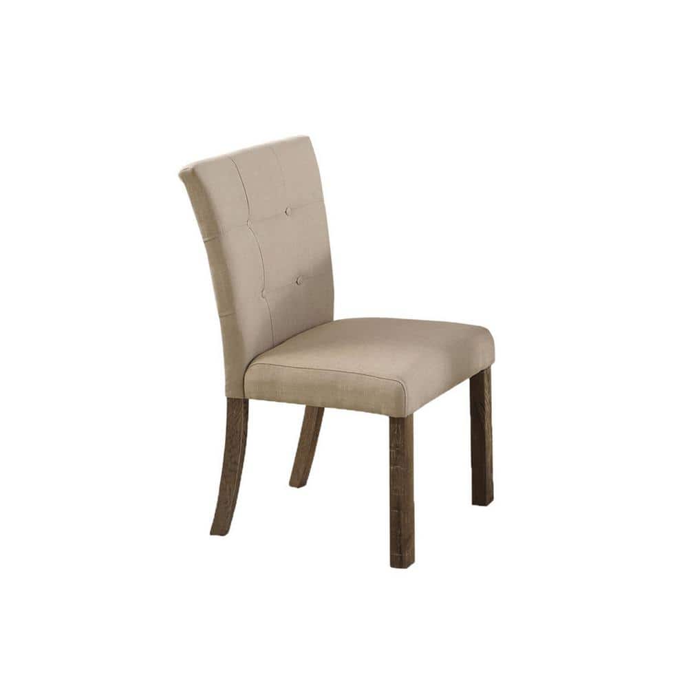 Hadley High-Back Parsons Side Chair in Light Gray & Beige, Set of 2