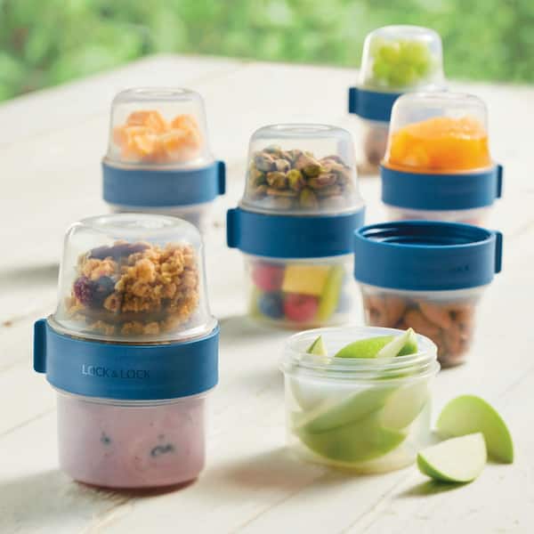 LocknLock Set of (2) 21-Cup Flip Top Containers with Handles 