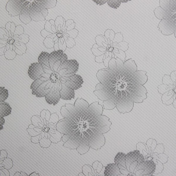 Flowers Black, White Vinyl Strippable Roll (Covers 35.5 sq. ft.)