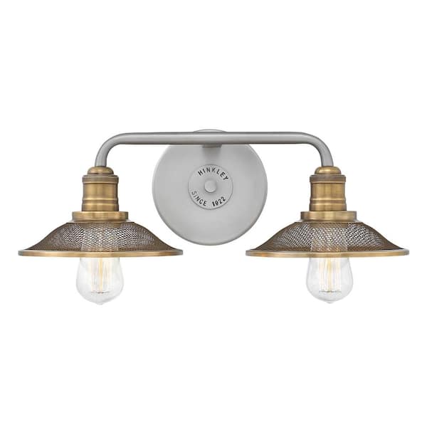 RIGBY 19 in. 2-Lights Antique Nickel Vanity Light