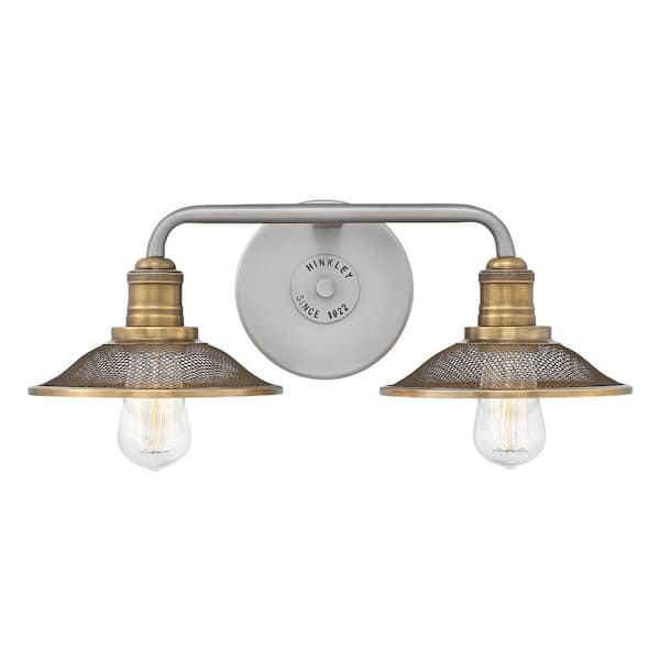 HINKLEY RIGBY 19 in. 2-Lights Antique Nickel Vanity Light