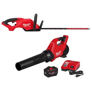 M18 FUEL 18V 24 in. Brushless Cordless Battery Powered Hedge Trimmer w/ Blower, 12.0 Ah FORGE Battery, Rapid Charger