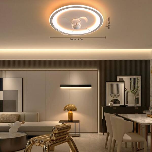 OUKANING 19.7 in. Integrated LED Indoor White 3-Color