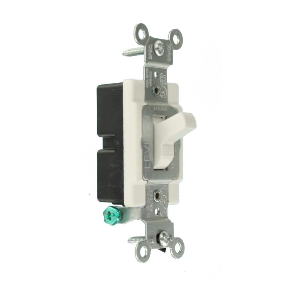 White Polycarbonate and Steel Single-Pole Toggle Switch