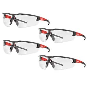 Clear +2.50 Bifocal Safety Glasses Magnified Anti-Scratch Lenses (4-Pack)