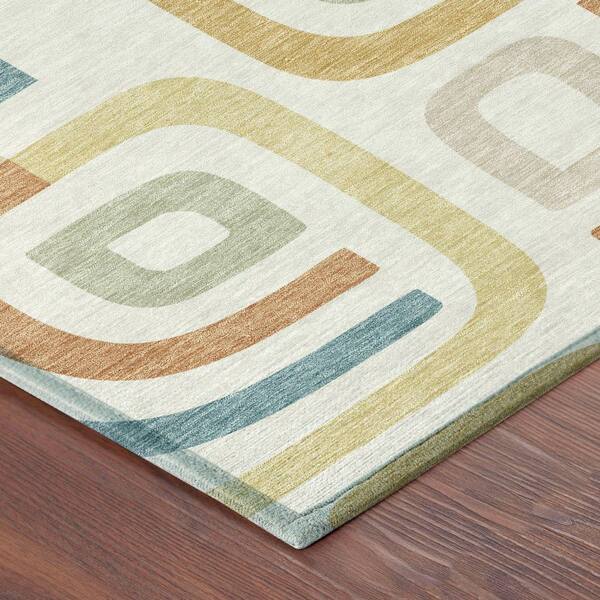 Chantille Machine Washable Indoor/Outdoor Abstract ACN2551 Ivory 8 ft. x 10 ft. Area Rug