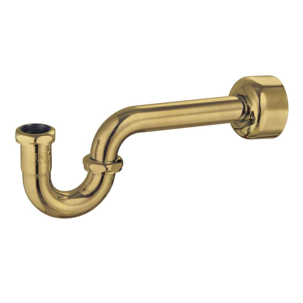 Kingston Brass Circlet 1-1/4 in. Brushed Brass Brass P-Trap, 18-Gauge ...