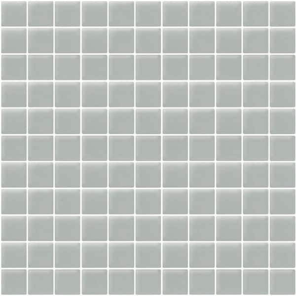 Apollo Tile Gray 4 in. x 5 in. Polished Glass Mosaic Tile Sample (0.13 sq. ft./Piece)