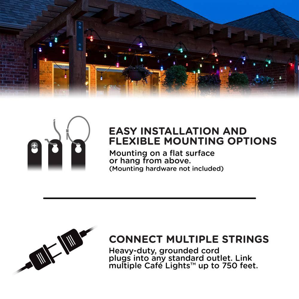24ft Black Outdoor Color-Changing Acrylic LED String Lights