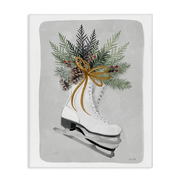 Stupell Industries Winter Skates and Pinecone byHouse Fenway 1-Piece Unframed Graphic Print Nature Poster Art Print 20 in. x 16 in.