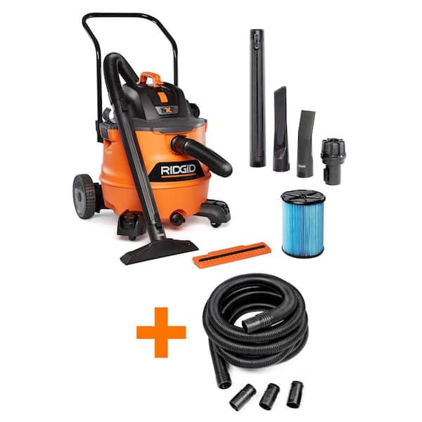 RIDGID 16 Gal. 6.5 Peak HP NXT Shop Vacuum Wet Dry Vac with Cart, Fine Dust Filter, 20 ft. Hose and Accessories HD1800D