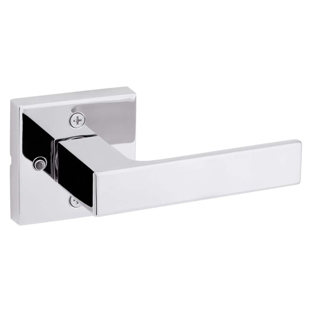 Square Rose Door Handles with Chrome Finish & Arched Lever on Square Rose 