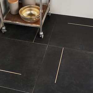 Stria Bar Black 23.62 in. x 23.62 in. Matte Porcelain Floor and Wall Tile (11.62 sq. ft. / Case)