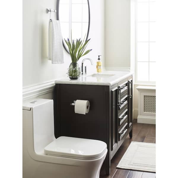 Glacio 7-1/16 in. (179 mm) L Single Post Toilet Paper Holder in Clear/Chrome