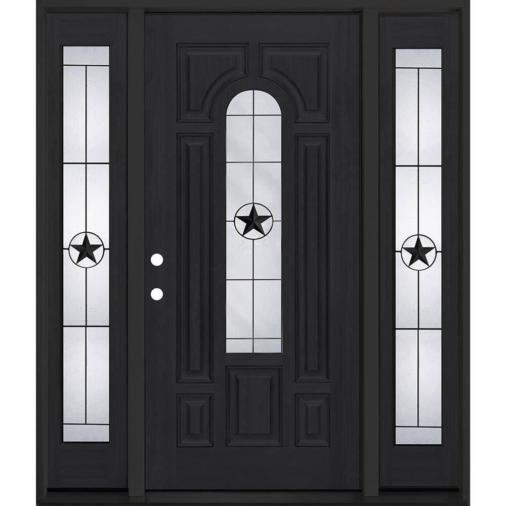 Regency 64 in. x 80 in. CenterLite Alamo Glass RHIS Onyx Mahogany Fiberglass Prehung Front Door w/12in-Full SLs 4-9/16 price history on PriceWatchPro