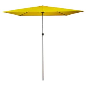 10 ft. x 6.5 ft. Outdoor Market Patio Umbrella with Hand Crank in Yellow
