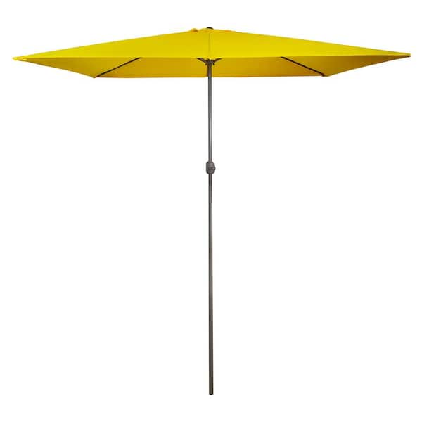 10 ft. x 6.5 ft. Outdoor Market Patio Umbrella with Hand Crank in Yellow