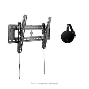 Chromecast Ultra + Commercial Electric Tilting TV Wall Mount for 26 in. - 90 in. TVs