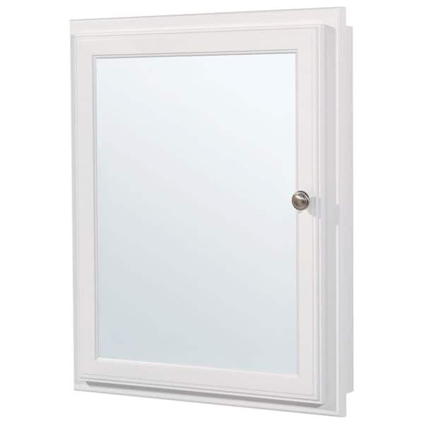 Glacier Bay 20-3/4 in. W x 25-3/4 in. H x 4-3/4 in. D Framed Recessed or Surface-Mount Bathroom Medicine Cabinet in White