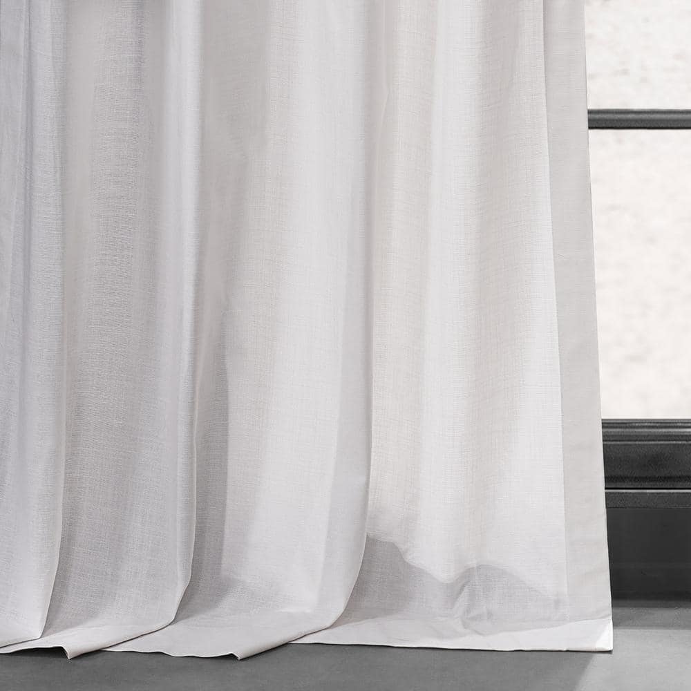 Prime White Cotton Grommet Light-Filtering Curtain Pair, 50W x 96L