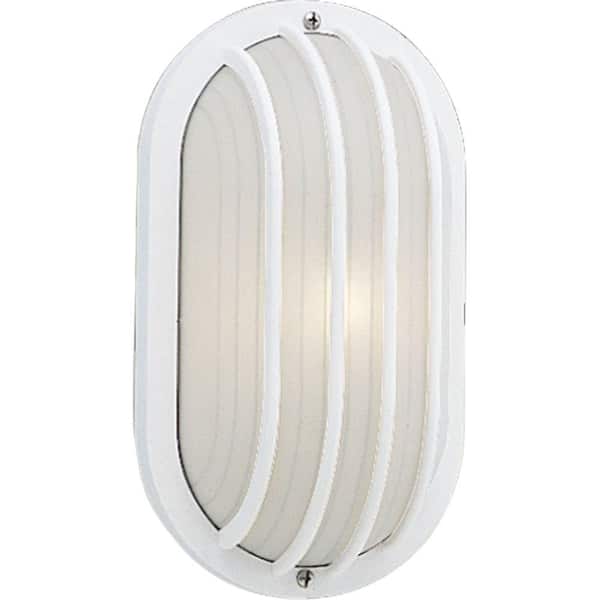 Progress Lighting 1-Light 5.9 in. Outdoor White Wall Lantern