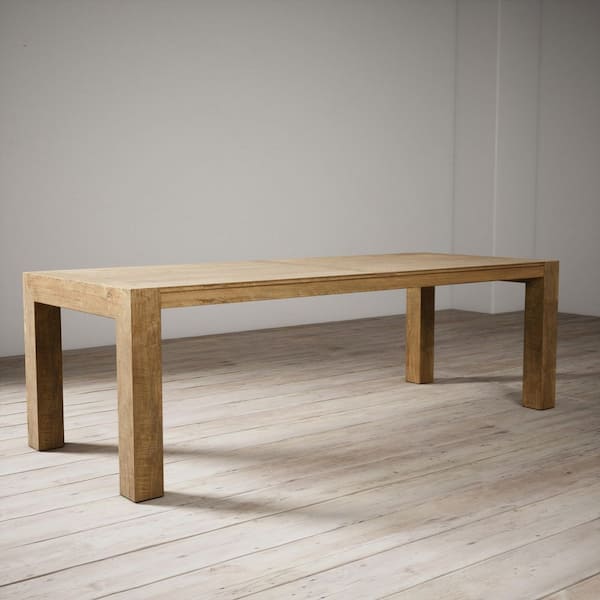 Villa, Natural Finish, Wood Top, 98in. 4 Legs Dining Table-Seats 8