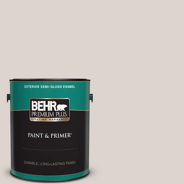 BEHR PREMIUM PLUS 1 gal. #780A-2 Smoked Oyster Semi-Gloss Enamel Exterior Paint & Primer